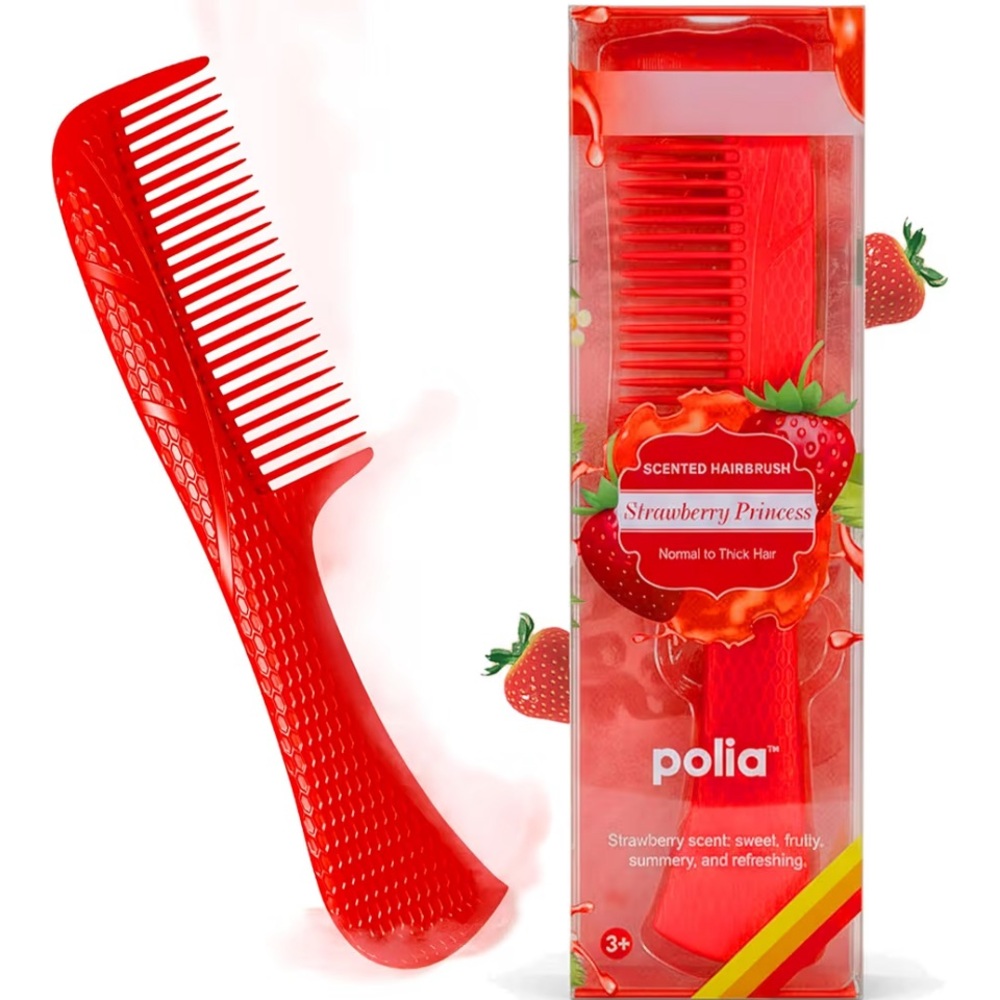 Poglia Strawberry Princess Scented Hairbrush - Vibrant Red